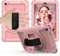 NIKCORP Robusna zaštitna maska za Samsung Galaxy Tab A 8,4" s rotirajućim stalkom i naramenicom, ružičasta